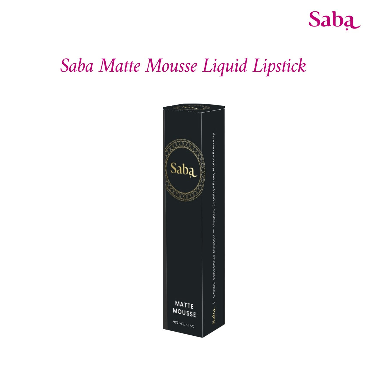 Saba Matte Mousse Liquid Lipstick - Halal Vegan & Breathable with SPF 30