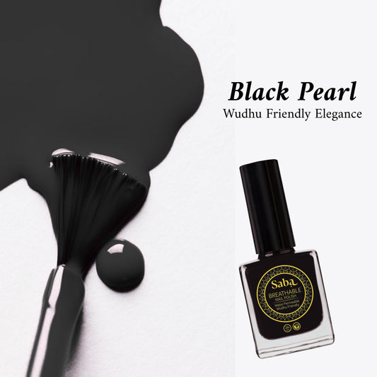 Halal Breathable Nail Polish – Black Pearl | Wudhu Friendly | Saba Singapore