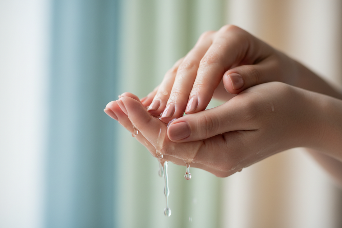 Muslim woman using breathable halal nail polish for everyday beauty