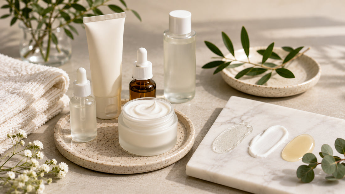 Halal skincare checklist for Singapore shoppers with skincare products and ingredient notes.