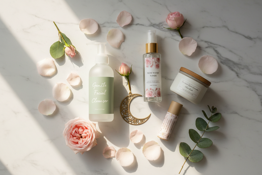 Modern halal beauty routine products from Saba