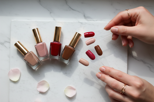 nude pink red and brown halal breathable nail polish shades