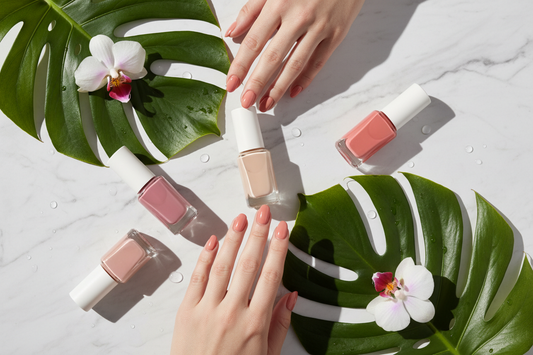 Modern nail polish display with breathable shades popular in Singapore and Malaysia