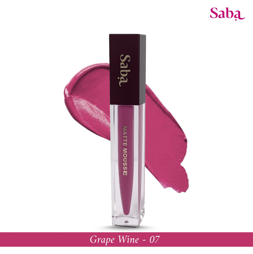 Saba Matte Mousse Liquid Lipstick - 07 - Grape Wine – Saba Personal Care SG