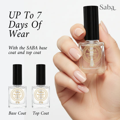 Halal Breathable Nail Polish Base Coat | Wudhu Friendly | Saba Singapore