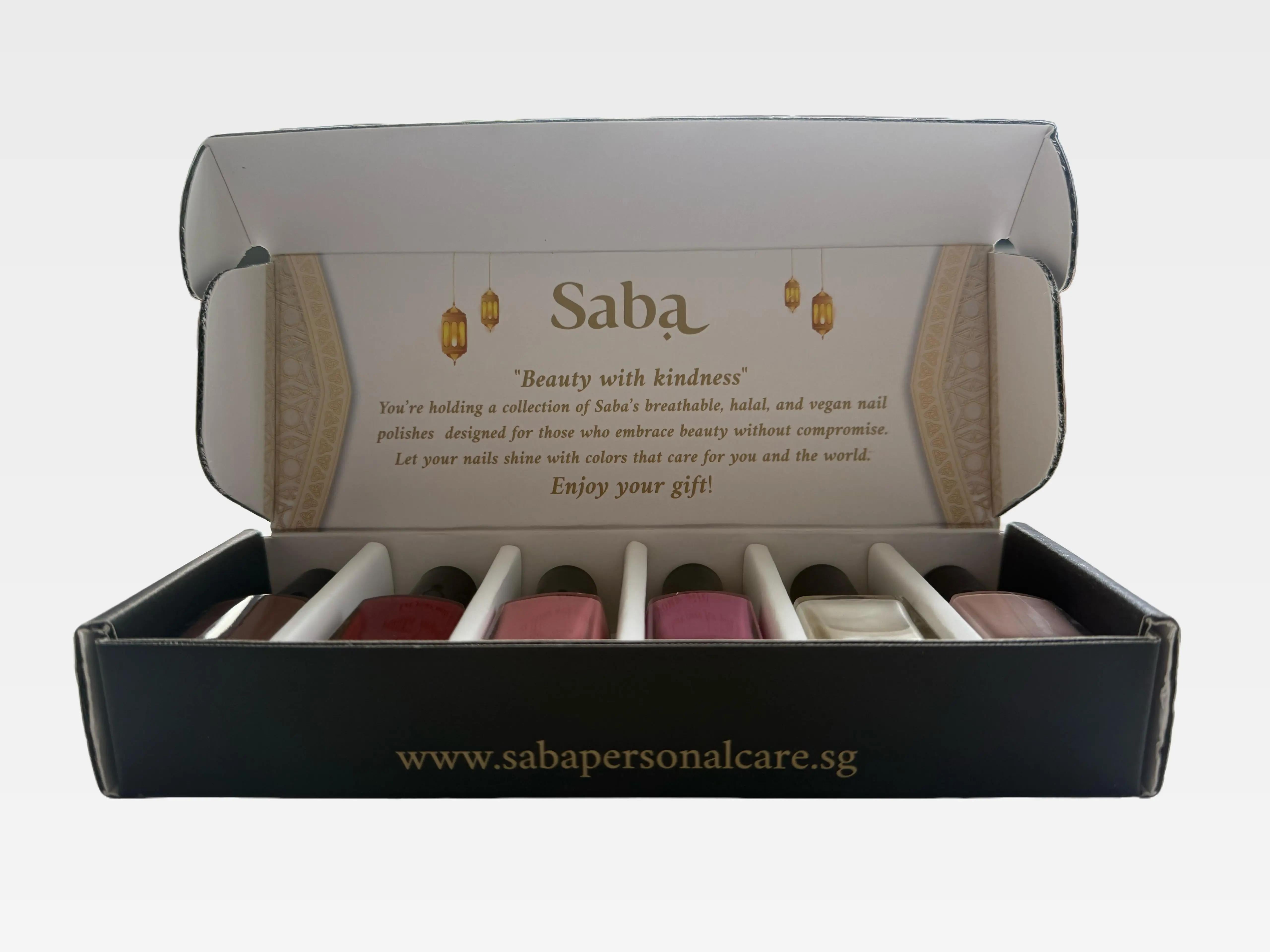 Saba Nail Polish Gift Box – Exclusive 6-Piece Breathable Nail Polish Set