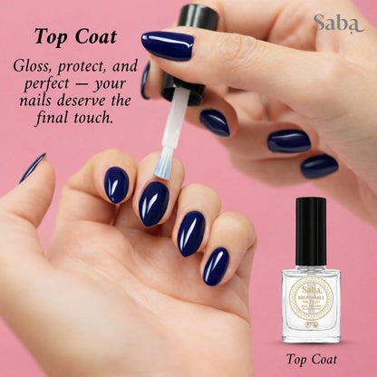 Halal Breathable Nail Polish Top Coat | Wudhu Friendly | Saba Singapore