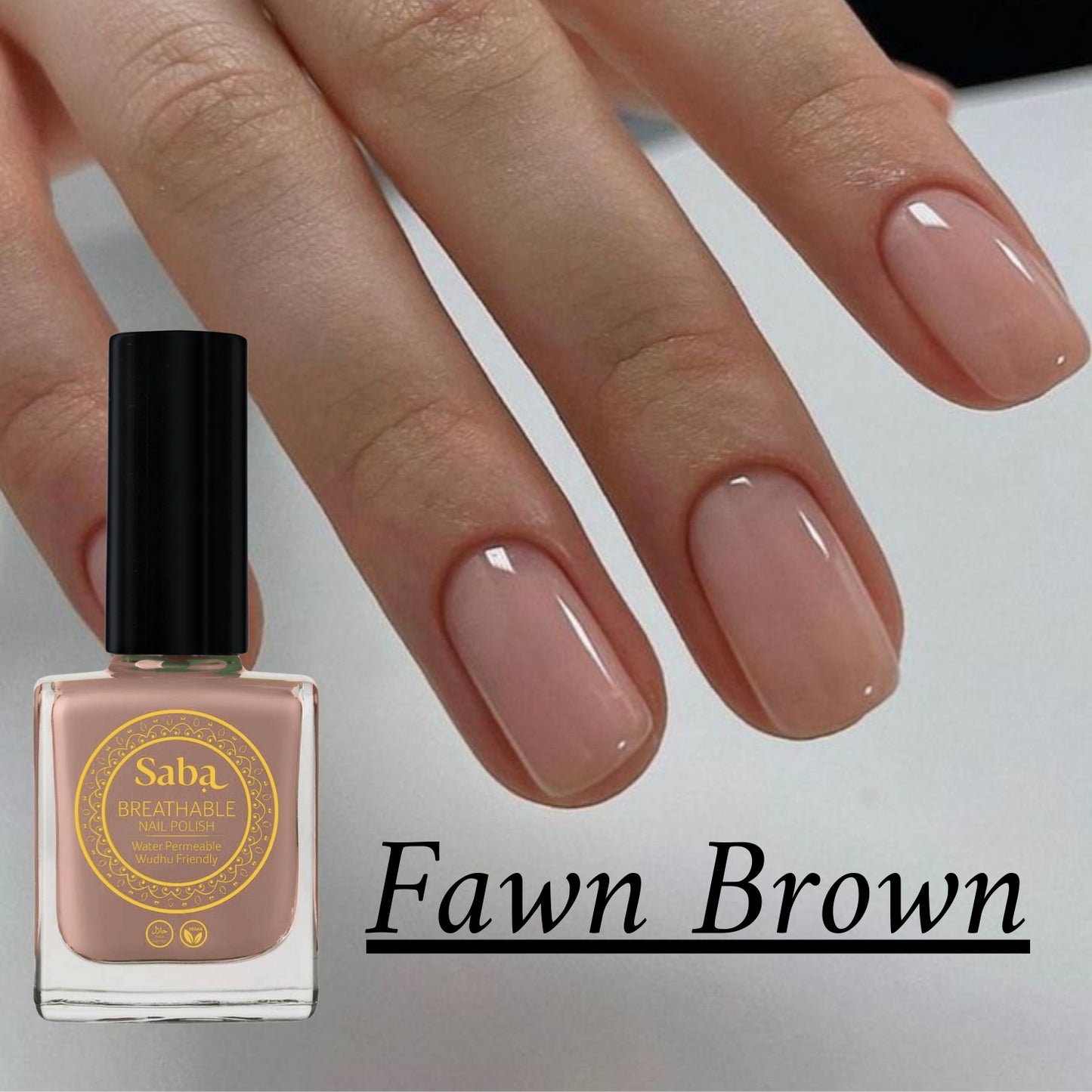 Saba Breathable Nail Polish - Fawn Brown