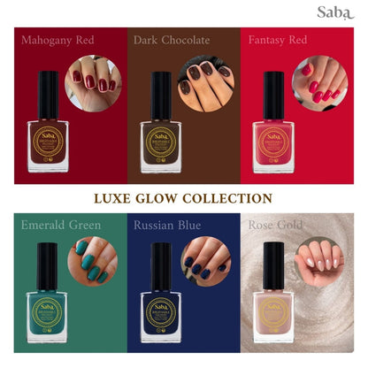 Saba Nail Polish Gift Box –A luxe gift box featuring 6 breathable, vegan nail polishes by Saba. Toxin-free, elegant, and perfect for gifting or self-care