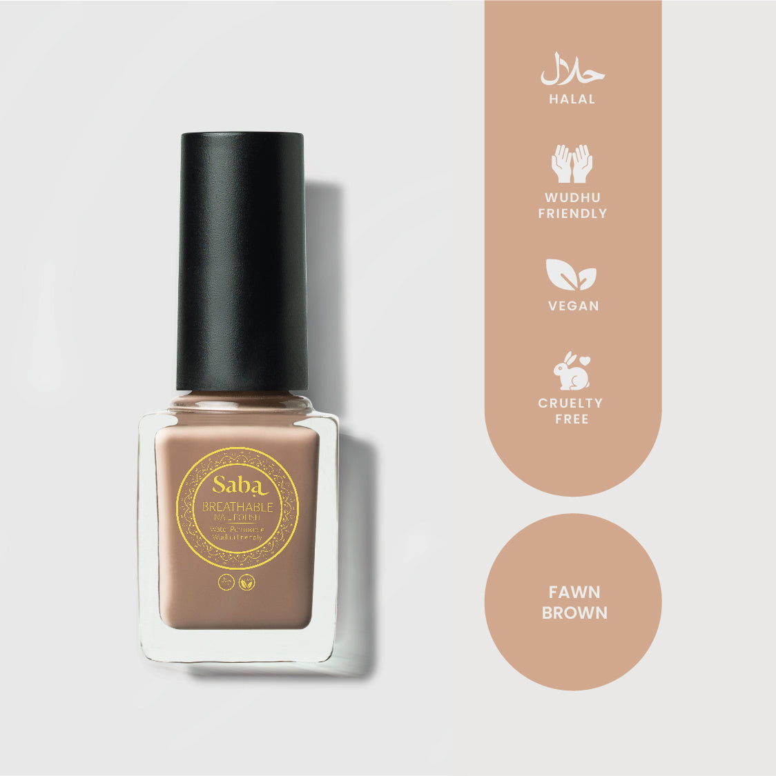 Saba Breathable Nail Polish - Fawn Brown