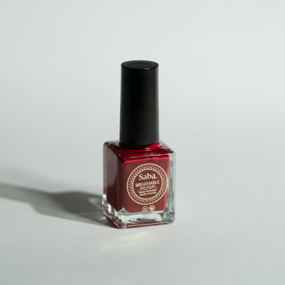 Saba’s breathable Red Rouge Nail Polish