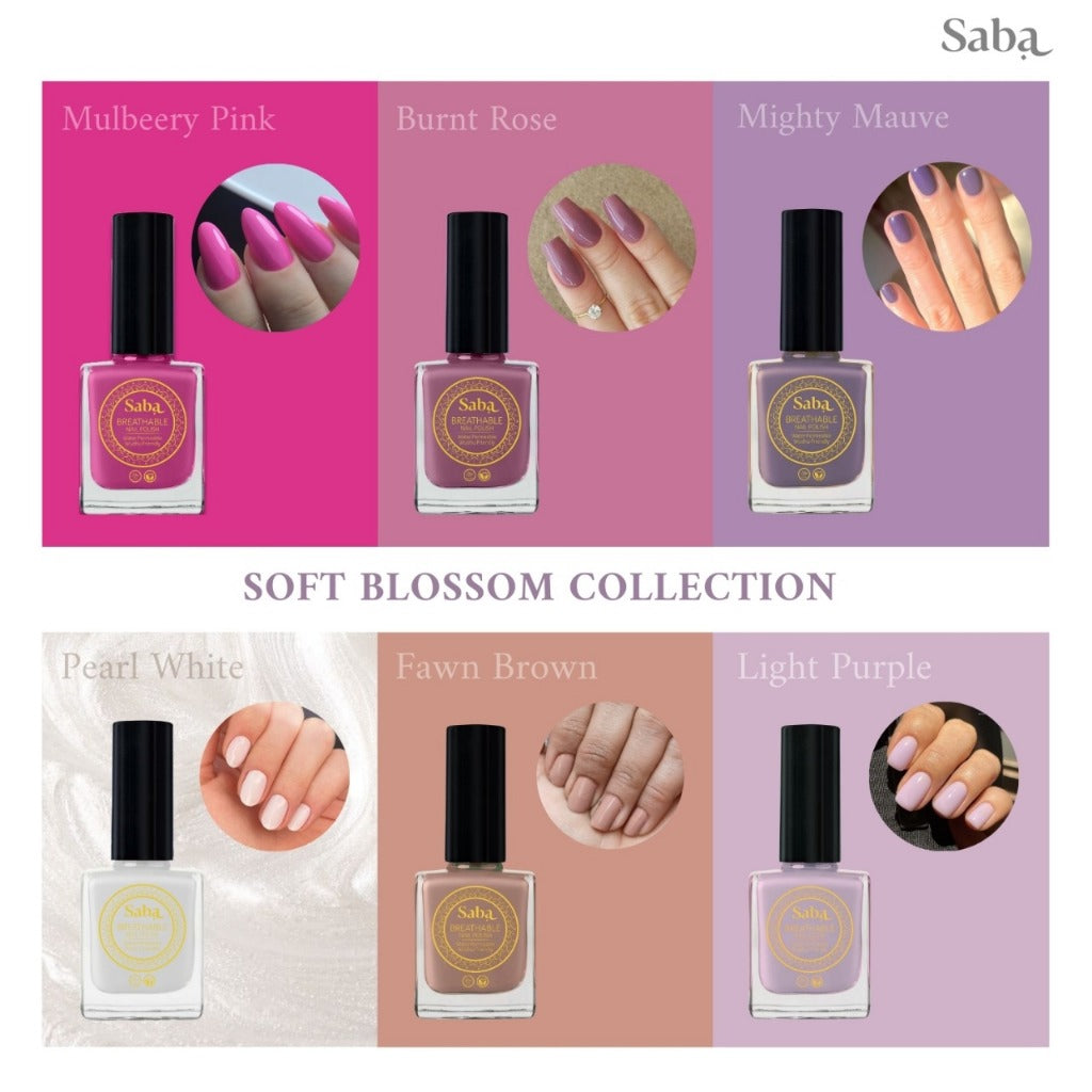 Saba Nail Polish Gift Box – Exclusive 6-Piece Breathable Nail Polish Set