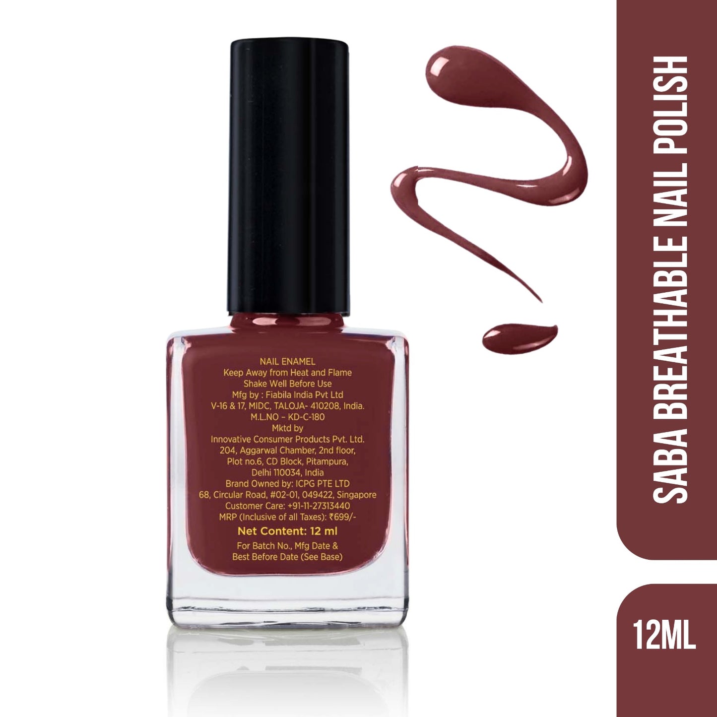 Halal Breathable Nail Polish – Almond Brown | Wudhu Friendly | Saba