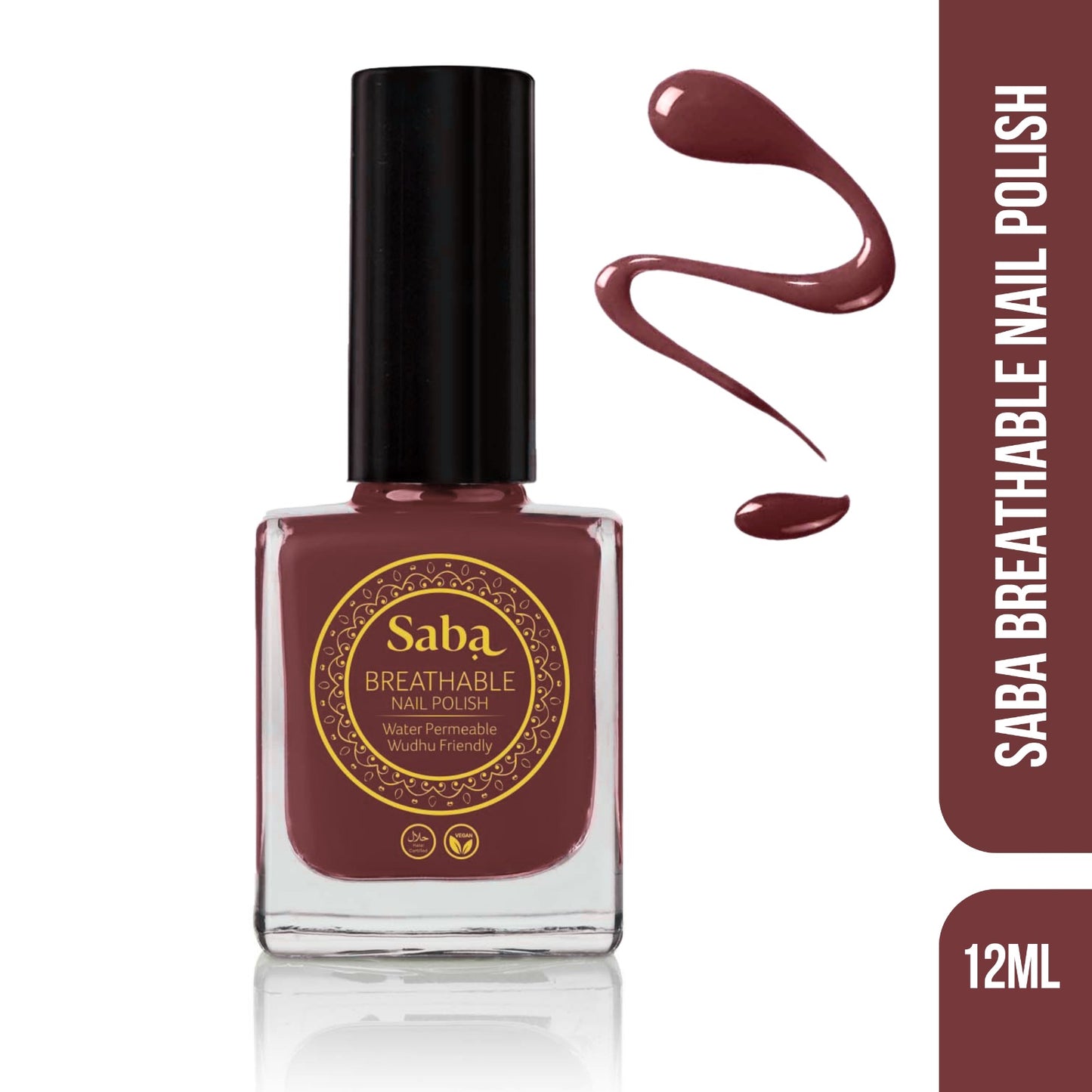 Halal Breathable Nail Polish – Almond Brown | Wudhu Friendly | Saba