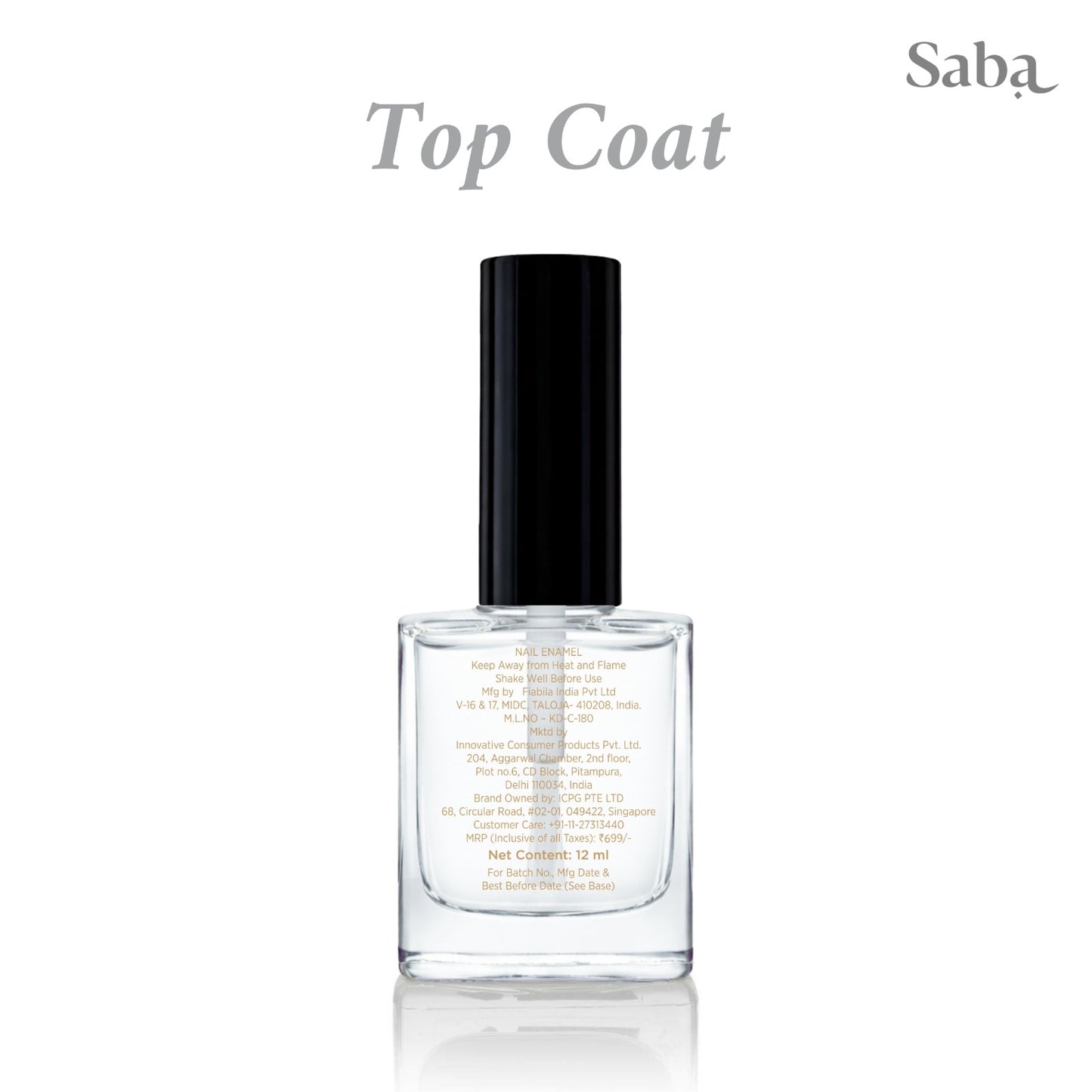 Halal Breathable Nail Polish Top Coat | Wudhu Friendly | Saba Singapore