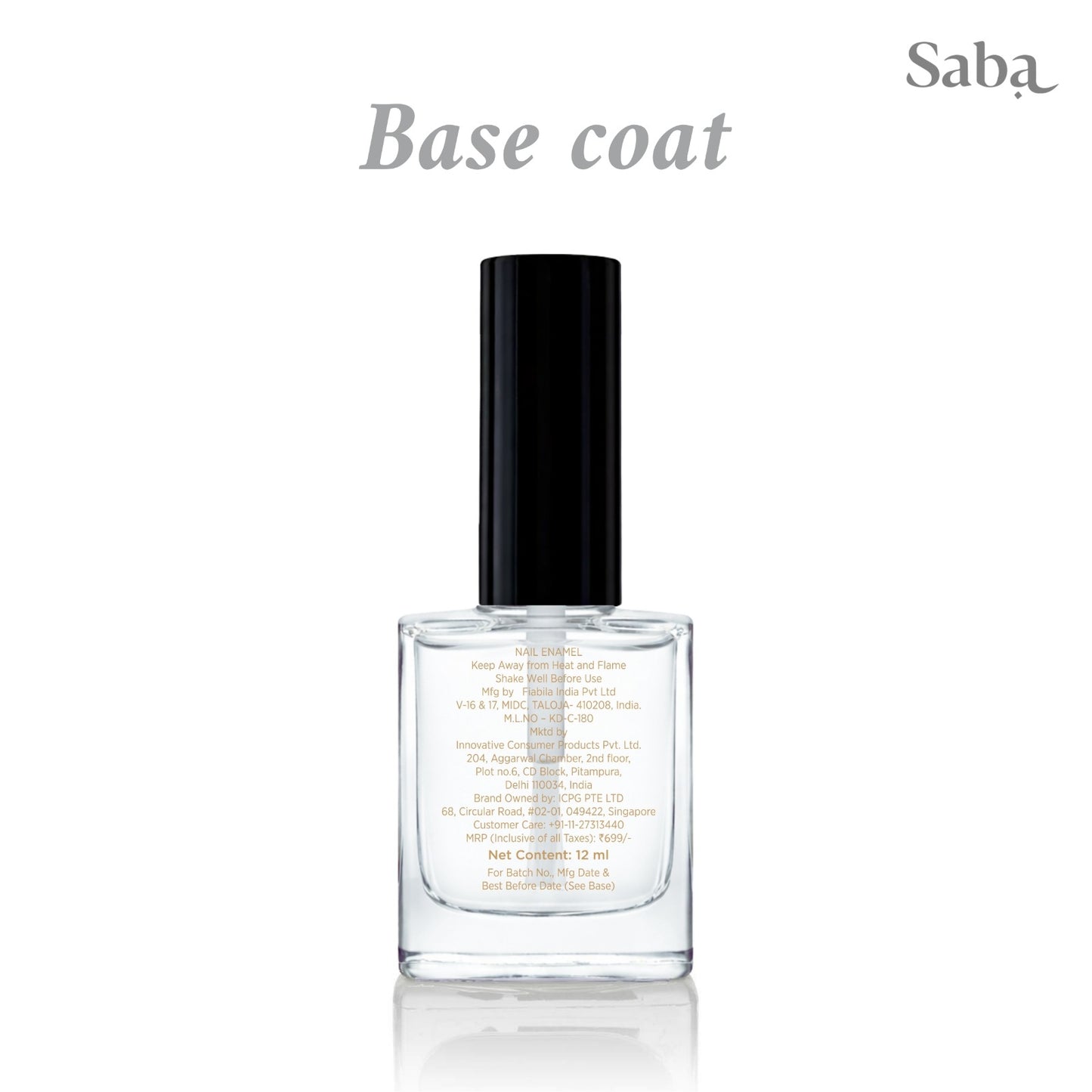 Halal Breathable Nail Polish Base Coat | Wudhu Friendly | Saba Singapore