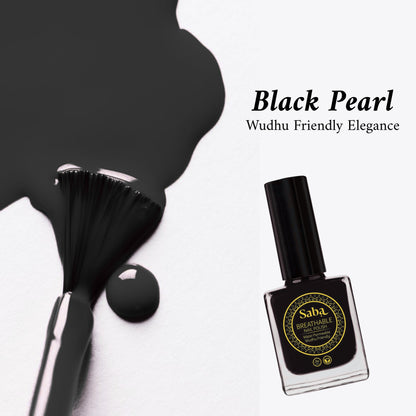 Halal Breathable Nail Polish – Black Pearl | Wudhu Friendly | Saba Singapore