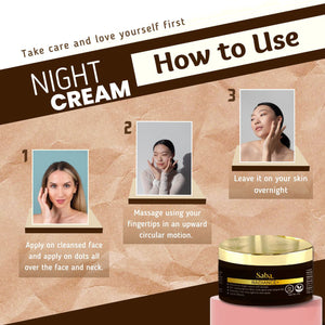 Saba Radiance+ Night Cream with Niacinamide, Cocoa Extract & Actives