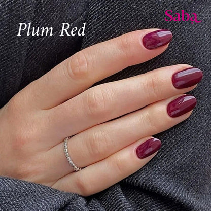 Halal Breathable Nail Polish – Plum Red | Wudhu Friendly | Saba Singapore