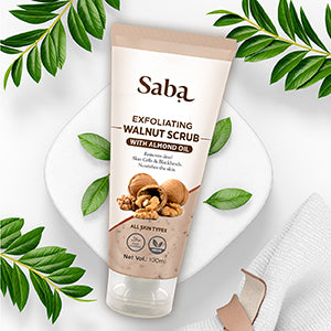 Saba Natural Exfoliating Walnut Scrub - With Walnut shell powder