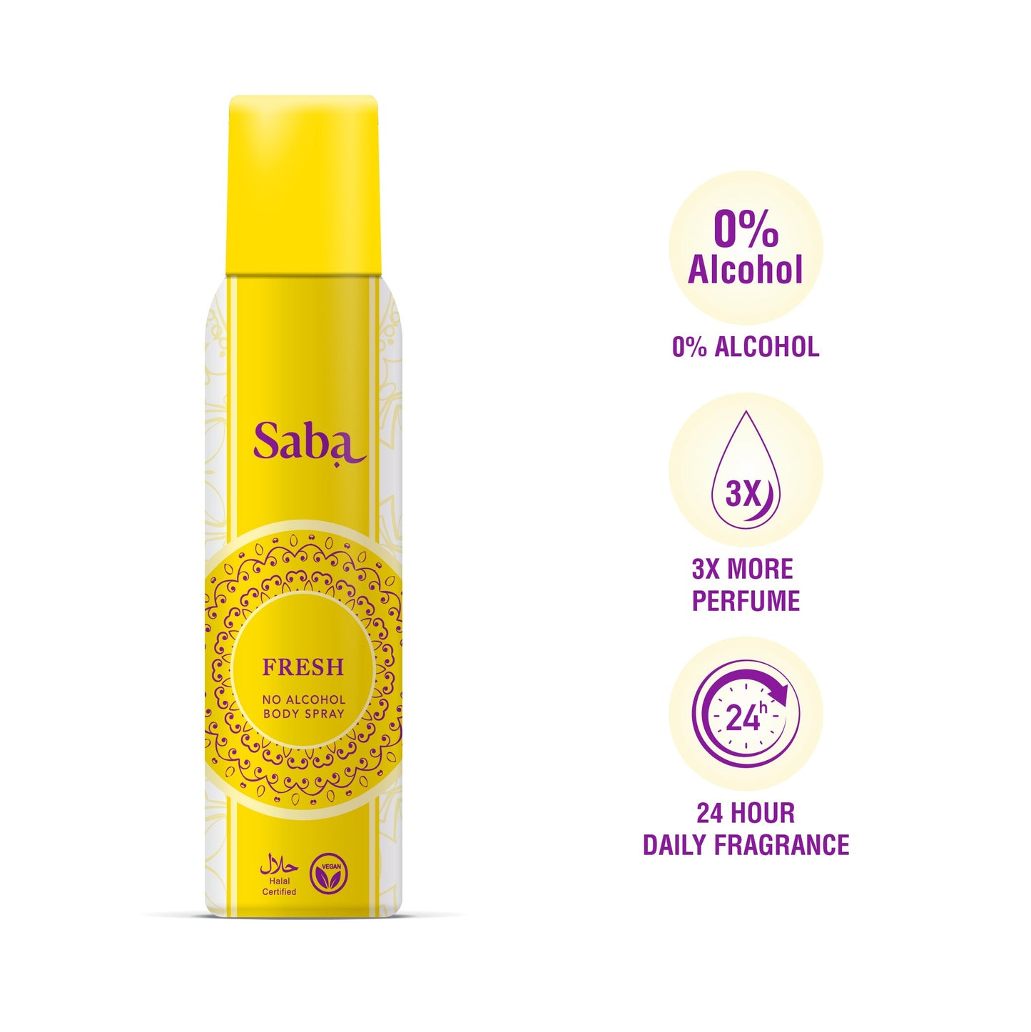 Saba Fresh Halal & Vegan Perfumed Body Spray Deodorant