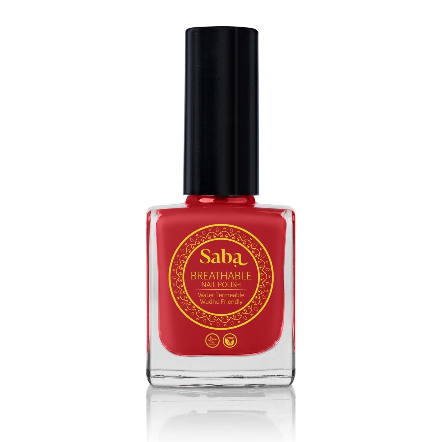 Saba Fantasy Red is a bold ruby-inspired nail polish. Bright, breathable, and toxin-free. Vegan, long-lasting, and stunning on all skin tones.