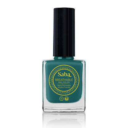 Saba Emerald Green is a bold, breathable nail polish with a jewel-toned finish. Toxin-free, vegan, and designed to turn heads with rich, vibrant color