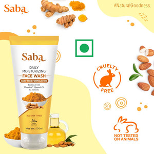 Saba Daily Moisturizing Turmeric and Almond Soap Free Facewash