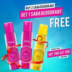 2 Saba Filza + 1 Saba Fresh Free- No alcohol Body Spray