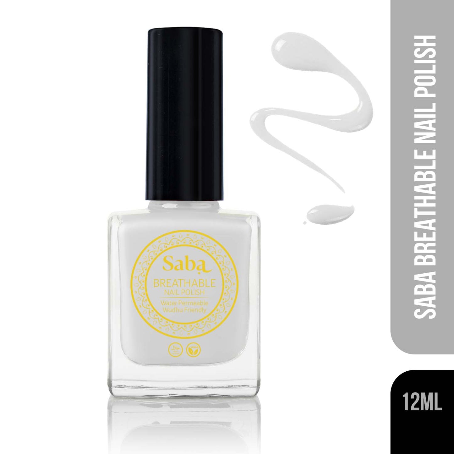 Saba’s breathable Pearl White Nail Polish