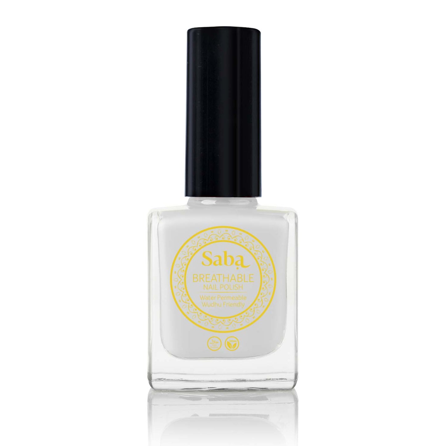 Saba’s breathable Pearl White Nail Polish