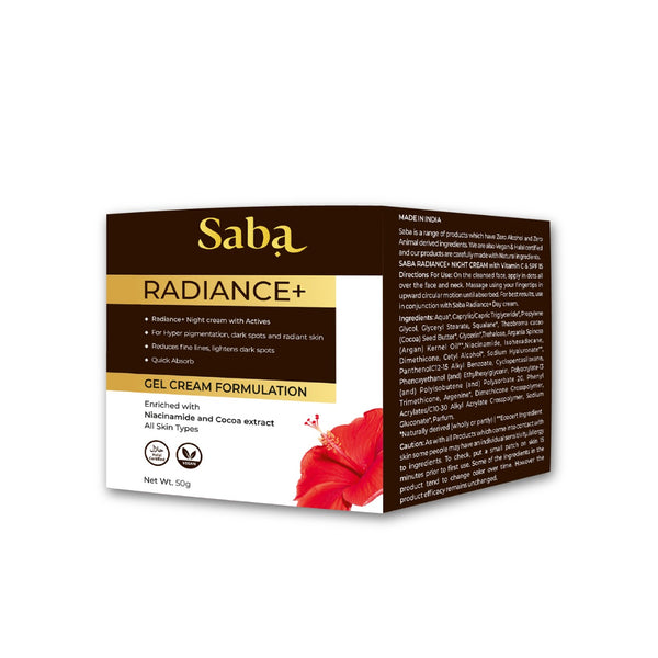 Saba Radiance+ Night Cream with Niacinamide, Cocoa Extract & Actives ...