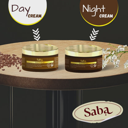 Saba Radiance+ Night Cream with Niacinamide, Cocoa Extract & Actives